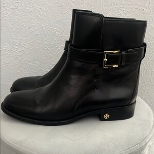Tory Burch Black Leather Ankle Boots